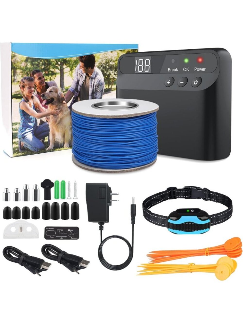 Electric Dog Fence System with 1 Collar - Underground Pet Containment Solution